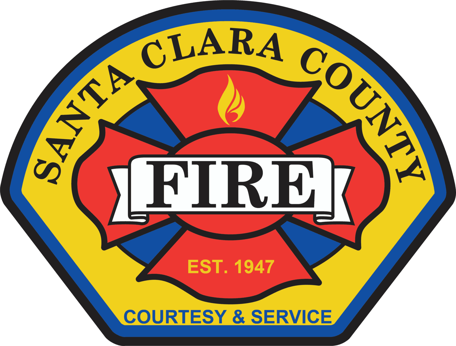 Santa Clara County Fire Logo Est. 1947, Courtesy & Service