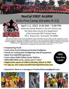 Norcal First Alarm girls fire camp grades 9-12