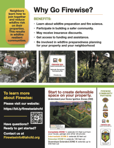 Why Go Firewise Flyer. Listing benefits and how to start.