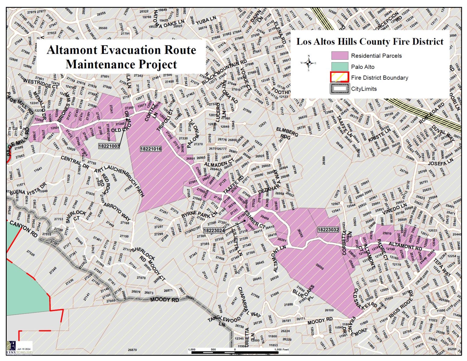 Altamont Evacuation Route Maintenance Project Los Altos Hills County