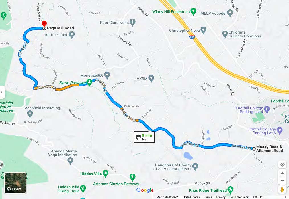 Altamont Evacuation Route Project Route Map 2022