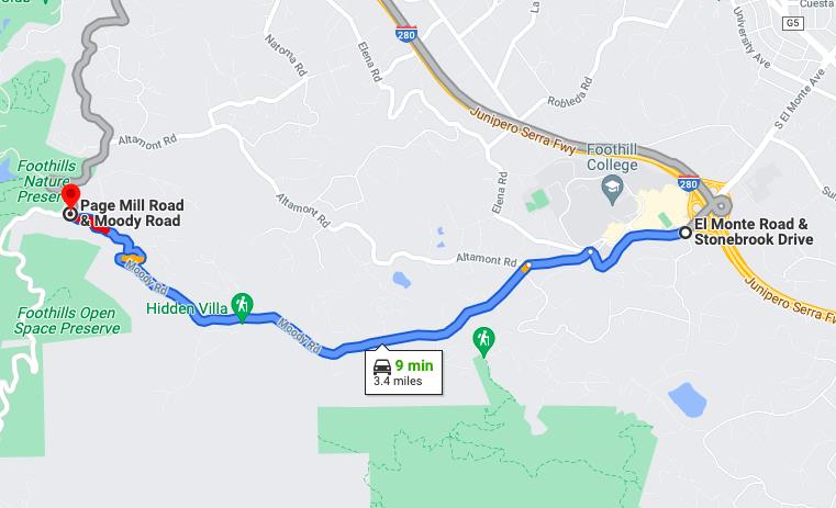 Moody El Monte Project Route Map 2021