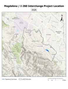 Magdalena I-280 Interchange Project 2026 Location Map