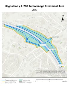 Magdalena I-280 Interchange Project 2026 Treatment Area Map